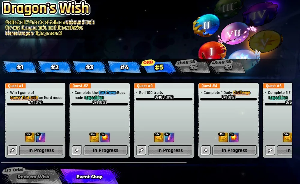 Anime Expeditions wish orb 5 quests