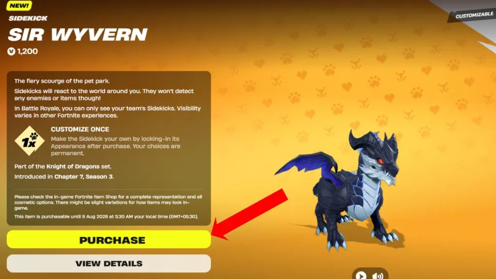 Sir Wyvern Sidekick en Fortnite