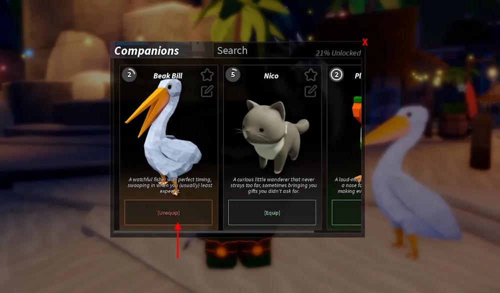 Fisch companions menu