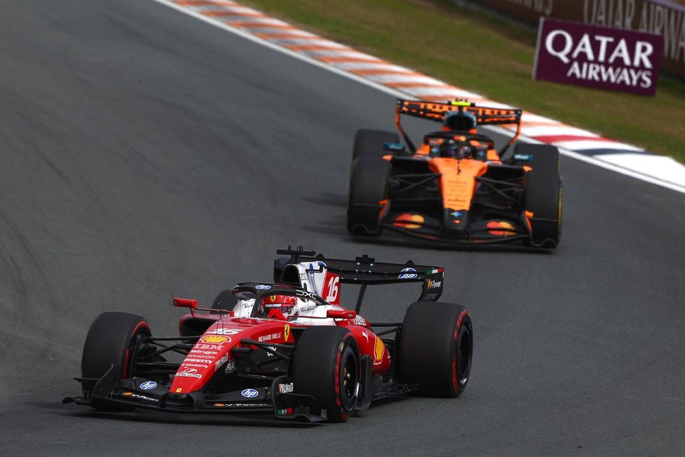 Charles Leclerc superó a Lando Norris en Zandvoort