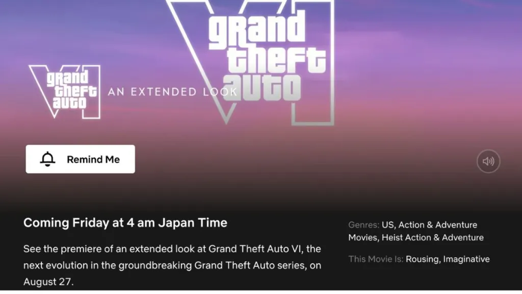 GTA 6 Extended Look en Netflix