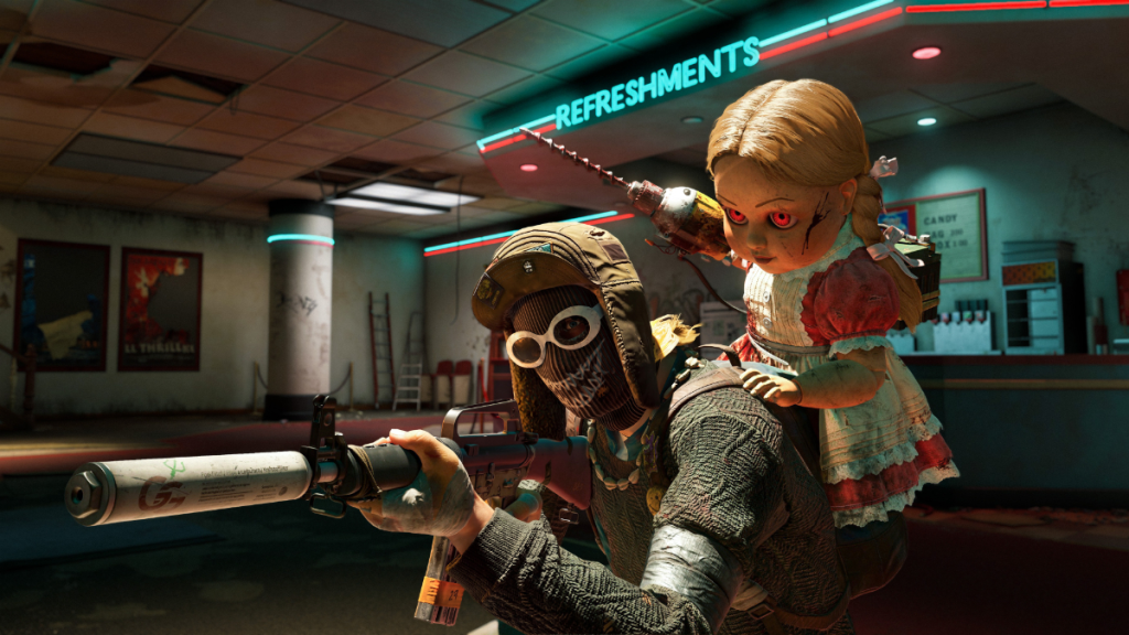 PUBG DED.NET muestra un personaje con máscara y un muñeco en la espalda