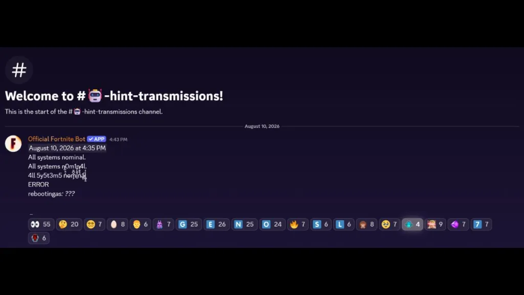 Fortnite Chapter 7 Season 4 hints in Discord
