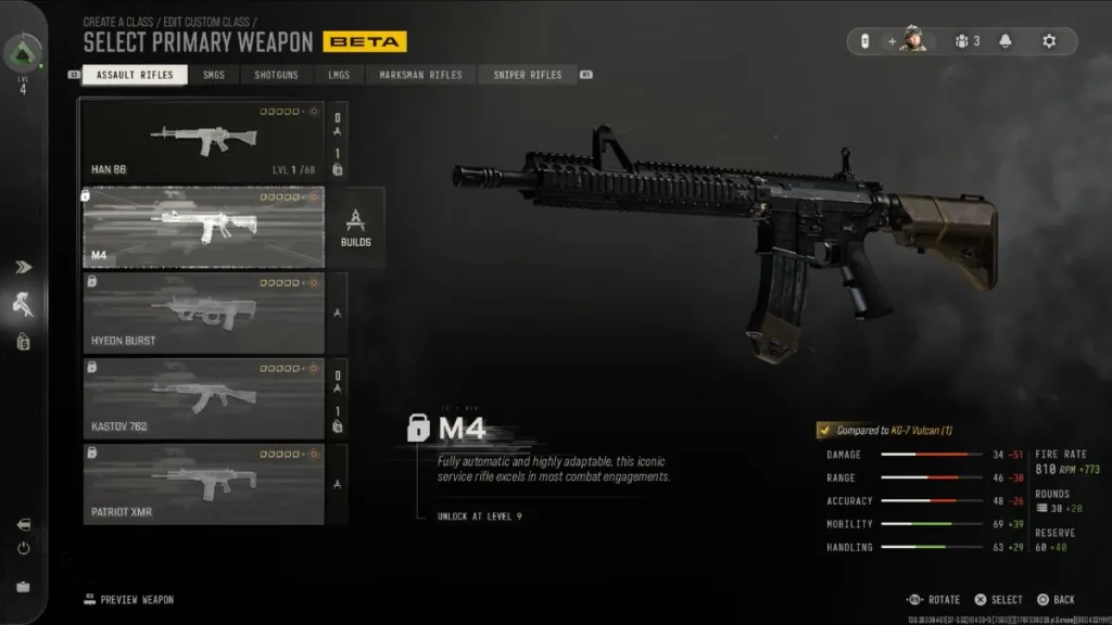 Arma de asalto Modern Warfare 4